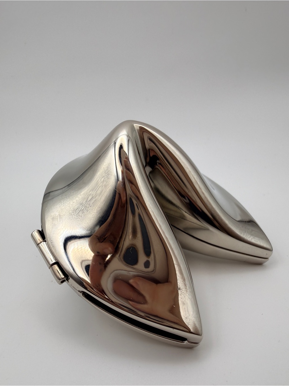 Urban Outfitters Chrome Fortune Cookie Trinket Box | Keepsake, Ring - Picture 2 of 6